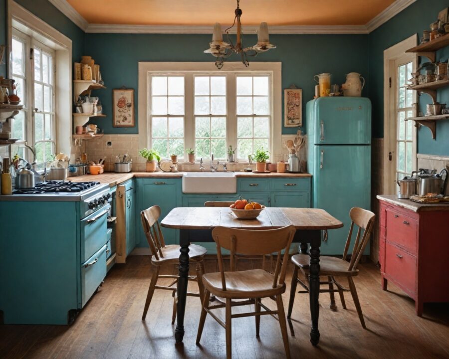 As melhores opções de móveis retrô para cozinhas charmosas