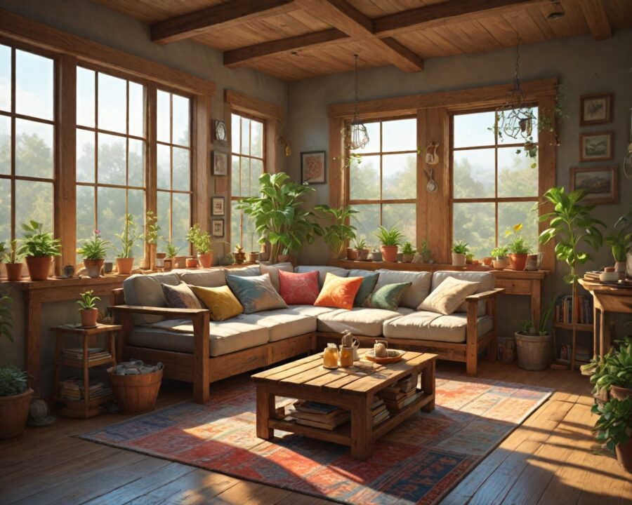 Tendências de decoração sustentável com baixo orçamento