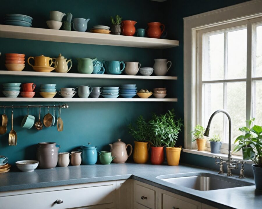 Dicas criativas para decorar cozinhas com prateleiras abertas