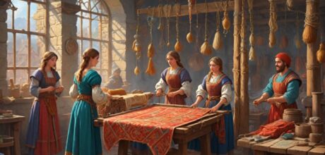 Como era a produção de tecidos de lã no período medieval